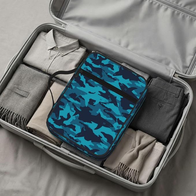 Camo Shark Blue Black Bible Cover Case Carrying Book Protector Case Bible Study Supplies Accessories Holder Case Christian Gift for Women Men