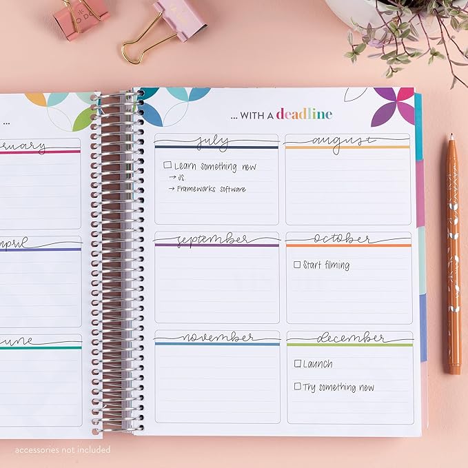 Amazon Exclusive Coiled Undated LifePlanner - Journey classic cover, platinum coil