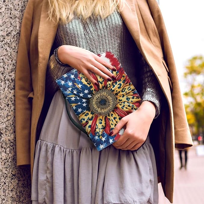 American Sunflowers Bible Covers for Women with Handle Lightweight Large Bible Tote Bag for Man Waterproof Multi-Functional Man Bible Carrying Case