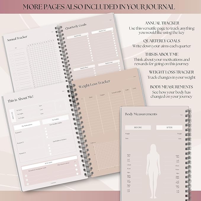 Wellness Journal - 90 Day Health, Fitness, Gratitude, Mindfullness, Wellbeing, Habit, Goals, Diet & Food Tracker - A5 (Lux)