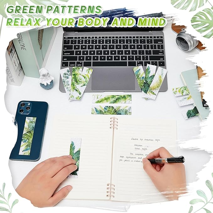 Gersoniel 36 Pcs Anxiety Sensory Stickers Strips Adhesive Textured Mental Health Calm Stickers Mindfulness Fidget Decals Stress Anxiety Relief Items for Therapy Office Desk(Leaves Style)