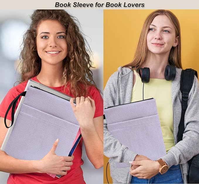 Book Sleeve, Book Covers for Paperbacks with Zipper, Book Lover Gifts