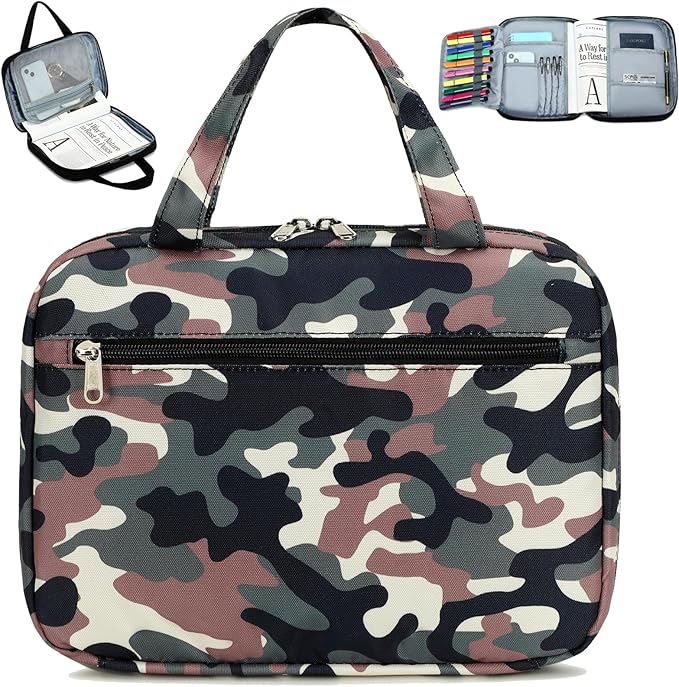 Octsky Bible Book Covers Mens Bible Case Bible Protective with Pocket, Army Green