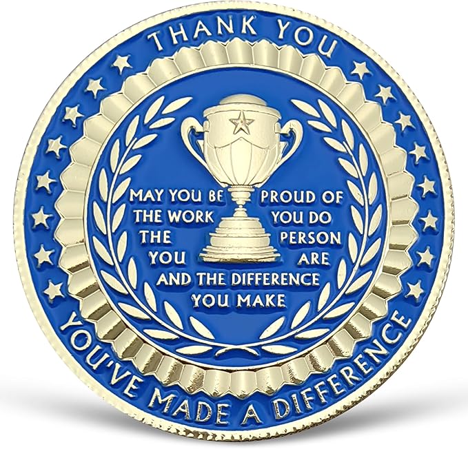 10 Pcs Employee Appreciation Coins Going Above and Beyond Recognition Coins Staff Appreciation Gifts Inspirational Thank You Coin for Coworkers Motivational Office Gifts Desk Decor
