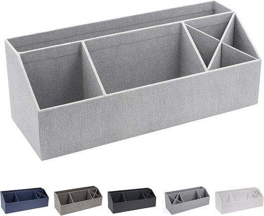 Bigso Elisa Desktop Organizer | Durable Office Desk Organizer for Office Supplies and Accessories | Desk Organizer with 7 Compartments for Customizable Organization | 13.1”x4.9”x4.9” | Ash