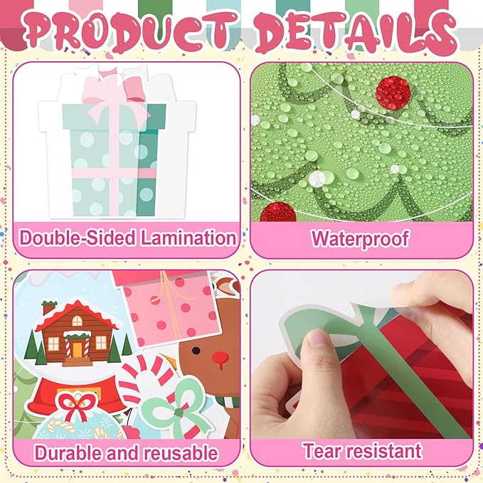 Christmas Classroom Bulletin Board Decorations Santa Xmas Tree Snowflake Cutouts Our Class is Merry and Bright Paper Cutouts Xmas Classroom Decor for Wall Chalkboard Decor Supplies