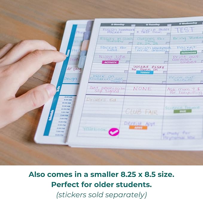 Order Out Of Chaos Academic Planner 2026-2027, Daily Weekly Monthly School Calendar, student planner 2026-2027, 8.5 x 11 Homework Organizer, july 2026-june 2027 Pink Orange School Agenda Book