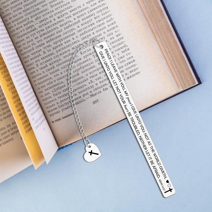 Metal Christian Bookmarks Gifts Religious Gifts for Men Women Inspirational Bible Verse Bookmarks with Scripture for Book Lovers Graduation