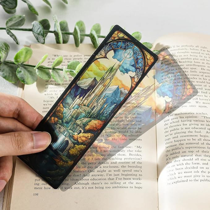 Fantasy Personalized Bookmark Gifts - 10 Pcs Magical Stained Glass Bookmarks for Men Women Book Lovers Novel Fans Page Marks Merch School Reading Accessories Bookish Birthday Graduation Gift