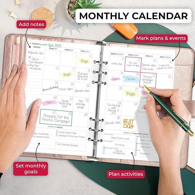 Clever Fox Weekly Planner Binder – Goal Setting Planner for Time Management & Weekly Tasks – Work & Life Organizer with To Do List & Habit Tracker – Undated, 7″ x 9″ Hardcover (Rose Gold)