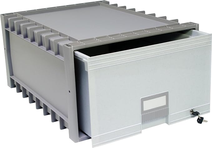 Storex 24-Inch Archive Locking Storage Box for Legal Size Files, Two-Tone Grey (61401U01C)