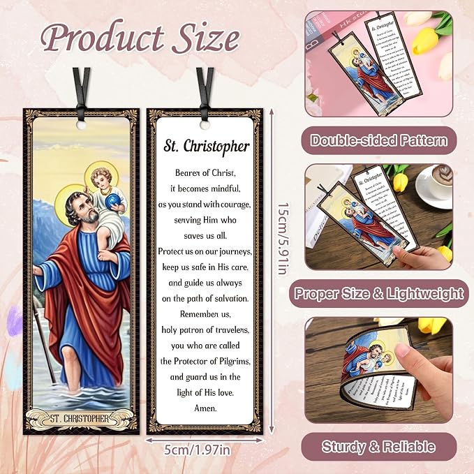 Wxiben Catholic Bookmarks for Women Men - 50 Pcs Christian Bible Bookmarks Religious Saints Prayer Book Marks Jesus Virgin Mary Book Markers Gift for Women Men Students Teacher Sunday School