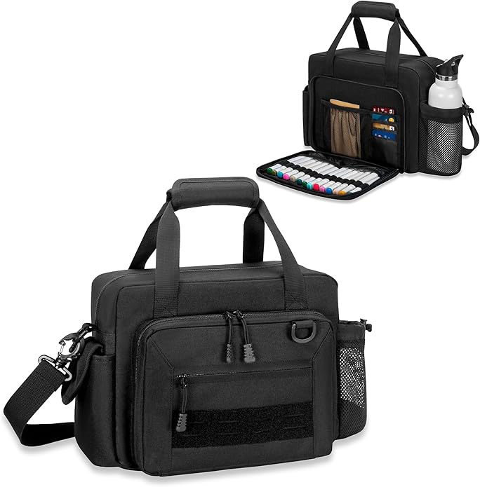 Damero Large Bible Bag for Men, Bible Tote Bag Church Bag with Cup Holder, Bible Cover Bag for Bible Study Supplies, Black (Bag Only)