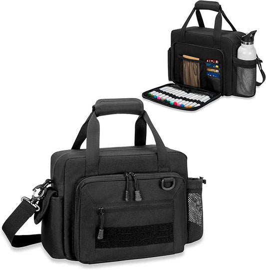 Damero Large Bible Bag for Men, Bible Tote Bag Church Bag with Cup Holder, Bible Cover Bag for Bible Study Supplies, Black (Bag Only)