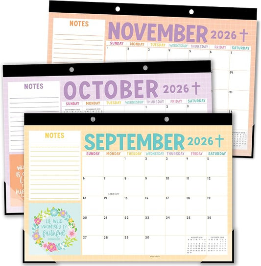 Hadley Designs Large Teacher Desk Calendar 2026-2027 - Desktop Calendar 2026, 18-Month Desk Calendars for Home, Office & Classroom, Cute Classroom Must Haves, Teacher Appreciation Gifts