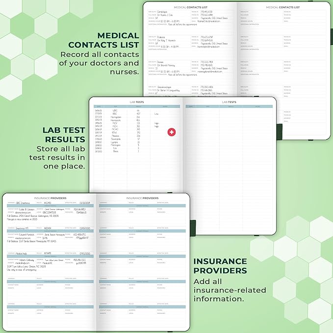 Clever Fox Large Medical Planner 12-Month – Medical Notebook, Health Diary, Wellness Journal to Track Health – 12 Months, 7x10.5″ (Forest Green)