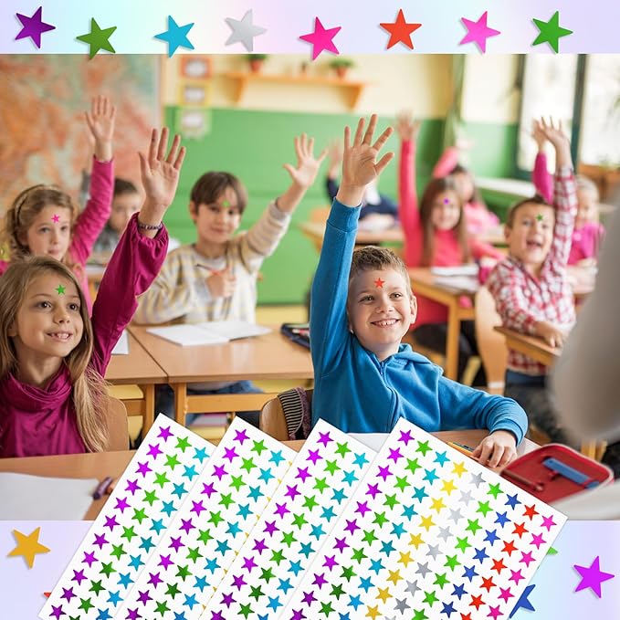 Star Stickers, 5040 PCS 0.6" Foil Star Metallic Stickers, Star Stickers for Kids Reward, Foil Star Stickers for Behavior Chart, Student Planner, School Classroom Teacher Supplies, DIY