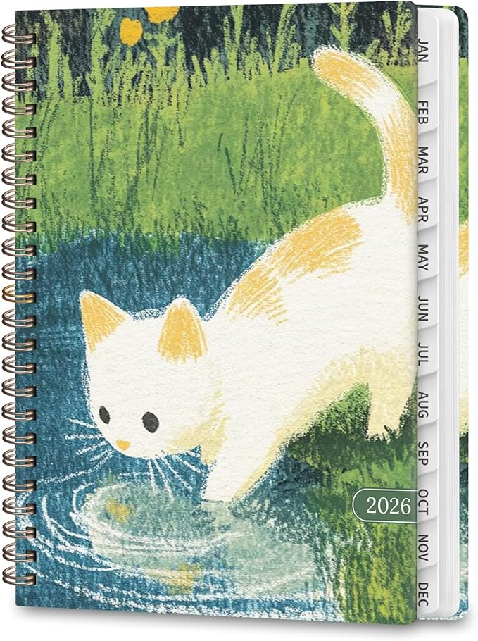2026 Planner, Weekly and Monthly Calendar Academic Planning Book, Jan 2026 - Dec 2026, Agenda Calendar Planner for Office Supplies and Desk Accessories - A5 (6.3" x 8.5") (Cat)