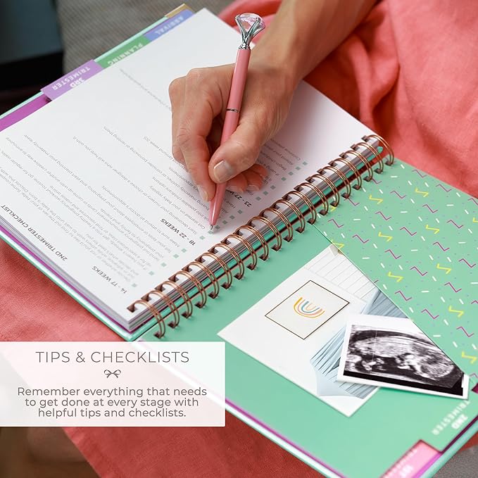 Clever Fox Pregnancy Journal & Memory Book - Pregnancy Planner & Notebook for Expecting Moms – Baby Keepsake, First Time Moms Gift (Aquamarine, 9" x 10.5" SonoFrame Edition)