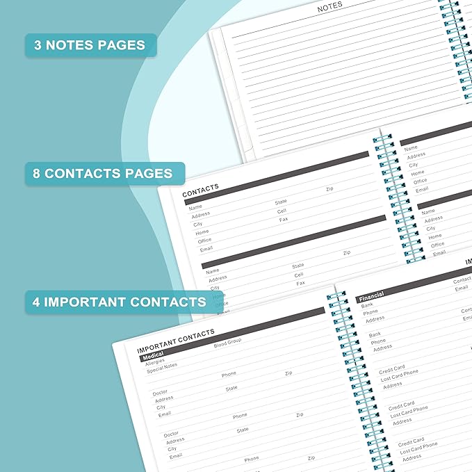 2026-2028 Monthly Planner - Monthly Calendar 2026-2028 with Two-Side Pocket, July 2026 - June 2027, 9" x 11", 2 Years Calendar Planner, Cardboard Cover