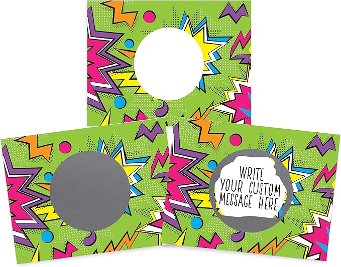 My Scratch Offs 50 Pack Zig Zag Green DIY Custom Make Your Own Scratch Off Cards for Teacher Supplies, Classroom Must Haves, Motivational Cards for Students & Small Business