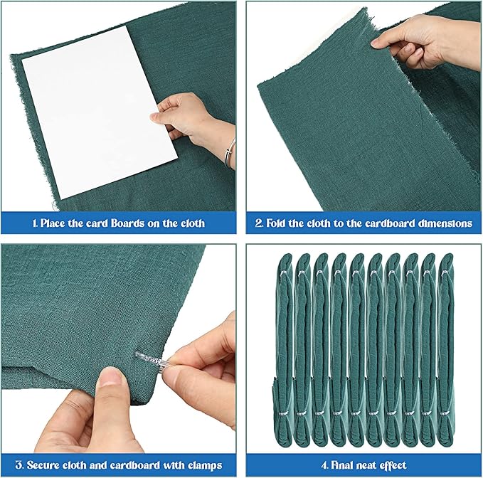 Teling 7.5 x 10.5 Inch Comic Book Boards Fabric Backing Board and U Shape Plastic Alligator Clips Poster Board for Folding Cloth and Storing Fabric Storage(50set)