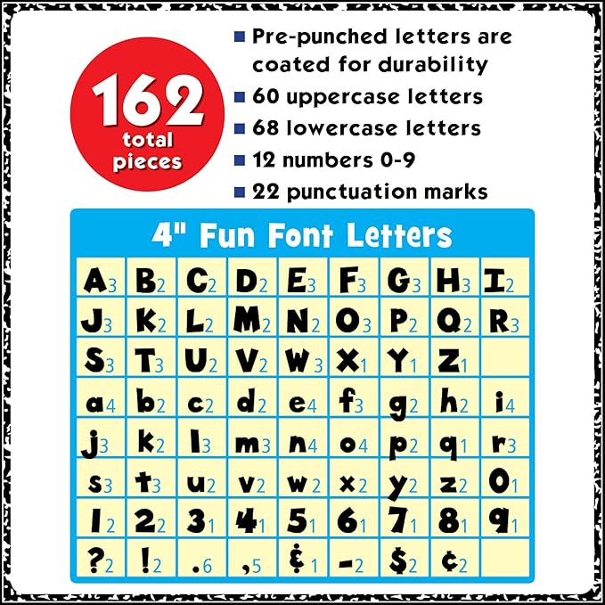 Teacher Created Resources Composition 4" Fun Font Letters Combo Pack (TCR9328)