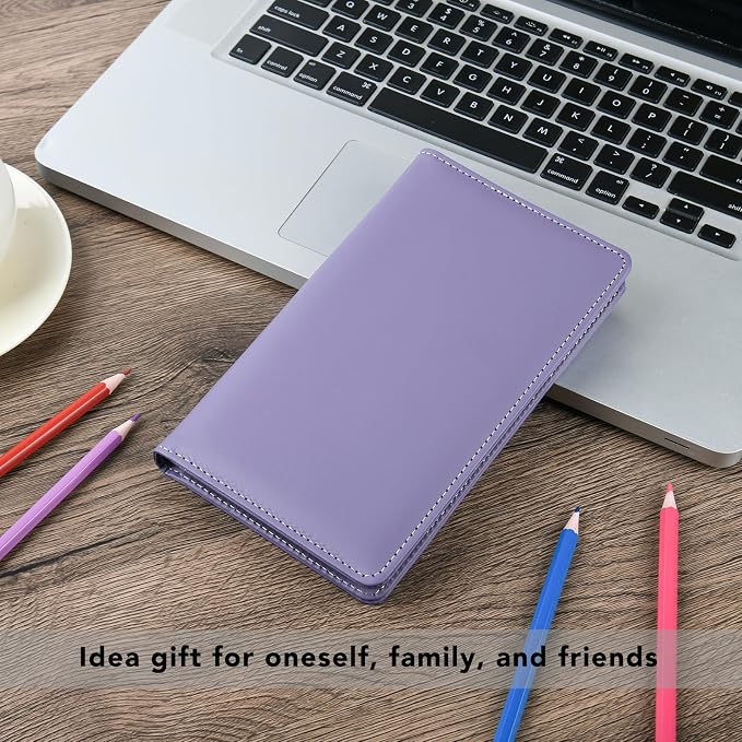 Leather Professional Business Card Holder Organizer Book - 300 Card Capacity Premium PU Folder with Soft Cover, Name Card Credit Cards Binder for Men/Women, Charm Purple