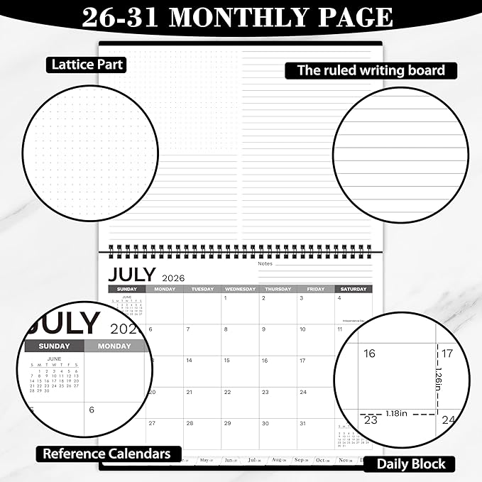 2026-2031 Monthly Planner - 5 Year Planner/Calendar, 9" x 11", 5 Year Calendar 2026-2031 Monthly Planners with Tabs, JUL. 2026 - JUN. 2031, Twin-Wire Binding, Double-Side Pocket - Waterproof Cover