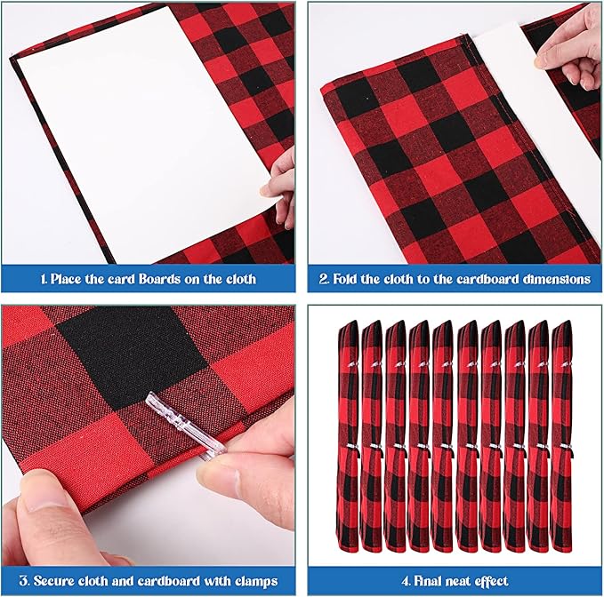 Teling 7.5 x 10.5 Inch Comic Book Boards Fabric Backing Board and U Shape Plastic Alligator Clips Poster Board for Folding Cloth and Storing Fabric Storage(200 Set)