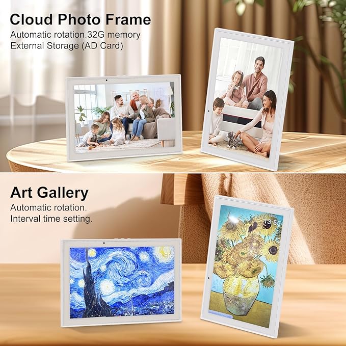 Digital Calendar 10.1'' WiFi Smart Family Calendar,Sync with Google, Apple & Outlook,Touchscreen Interactive Chore Chart & Cloud Photo Frame,Wall Mounted Family Command Center, Ideal Gift for Mom Dad (No Subscription Fees)