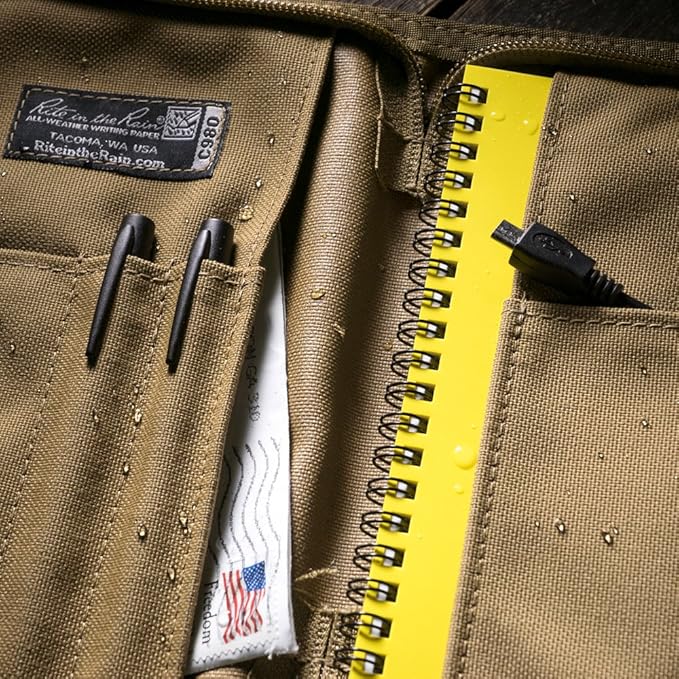 Rite in The Rain Weatherproof Cordura Fabric Notebook Cover, 5.5" x 8.5", Tan Cover (No. C980)