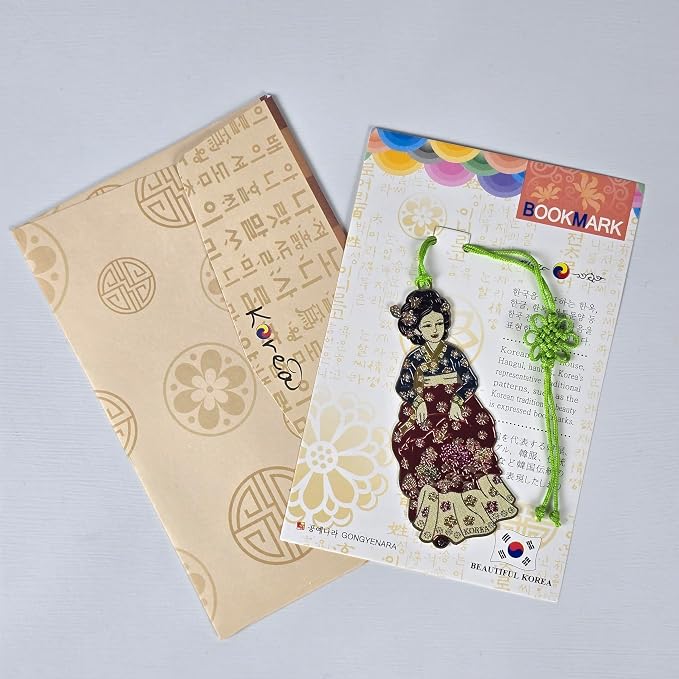 Korean Hanbok Bookmark 5 Pack with Tassels, Traditional Costume Character Page Holder, Cute Bookmarks for Women, Book Stuff, Reading Accessories for Book Lovers, Bible Bookmarks