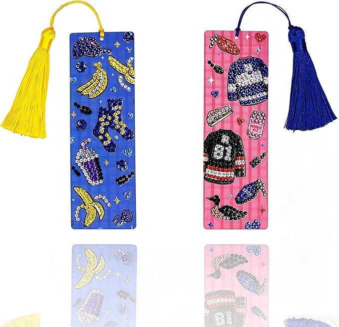 2 pcs Rivalry Inspired Diamond Painting Bookmarks, Heated Hockey Romance Themed Acrylic DIY Diamond Art Kits for Adults