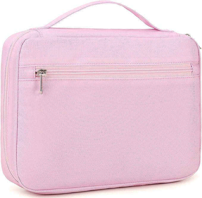 JIANYA Bible Covers for Women - Womens Bible Cover Case Bible Bag with Pocket and Handle - Book Cover Bible Carrying Case, Pink