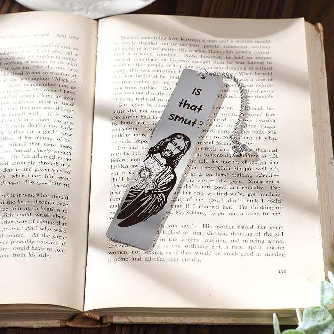Is That Smut Bookmark - Funny Jesus Bookmark I Dont Watch Porn I Read It Like Lady Spicy Personalized Metal Book Marks Book Pendant Christian Religious Gifts for Adults Men Readers Bookish