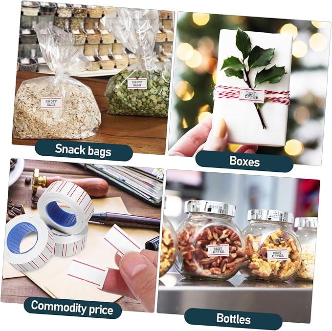 jojofuny 10rolls Self-Adhesive Paper Price Tags Marking Labels for Retail Strong Adhesion