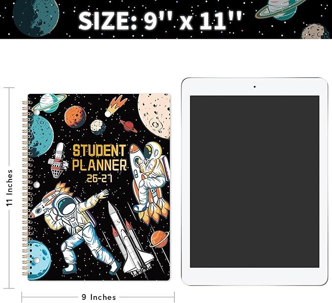 Student Planner 2026-2027 - Academic Planner 2026-2027 with Stickers, July 2026- June 2027, 9" X 11", Planner Weekly and Monthly, 3-Hole Punched Academic Calendar
