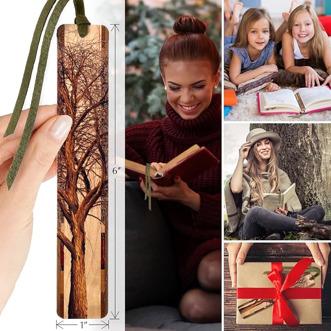 Winter Willow Tree Wooden Bookmark | Woodland Forest Nature Tree Art | Gift for Tree Lovers, Nature Lovers, Gardeners, Landscape Lovers & Readers | Handmade in the USA