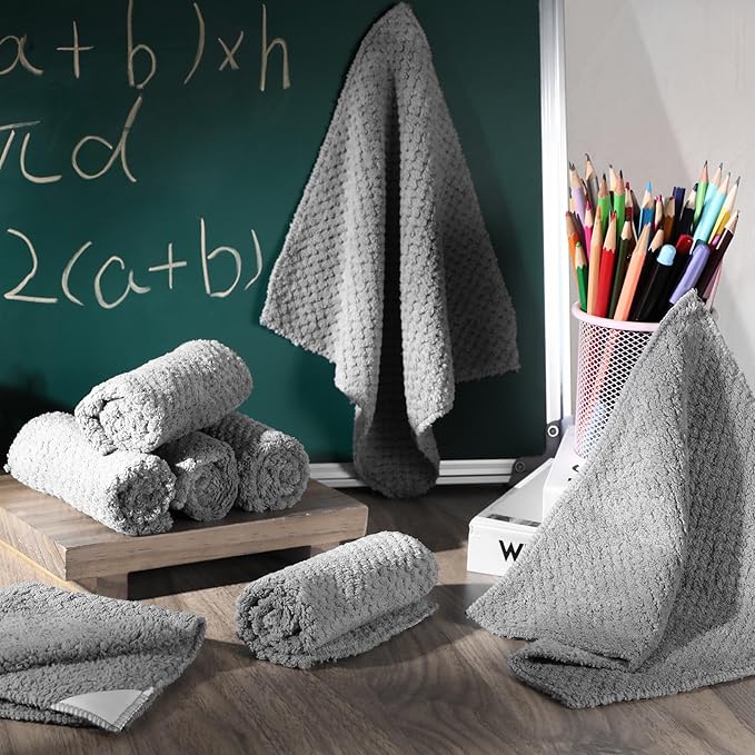 Fanfanwin 8 Pcs 10" x 10" Magnetic Cleaning Cloth Dry Erasers for White Boards Extra Strong Magnetism Microfiber Eraser for Blackboards Classroom Home Reusable Washable(Pineapple Grid Cloth)
