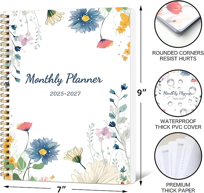 Monthly Planner 2025-2027, July 2025 - June 2027, 7" x 9", 2 Year Calendar 2025-2027 Monthly Planner, 24 month Calendar Perfect for School & Office
