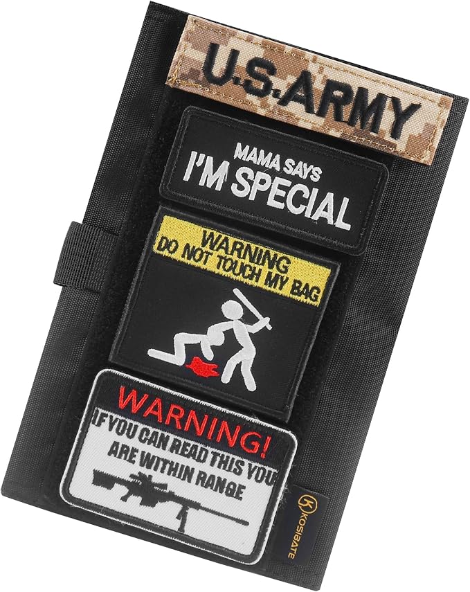 KOSIBATE OCP Military Log Book Cover,5.5”X 8”Army Tactical Notebook(Black,Only Cover)