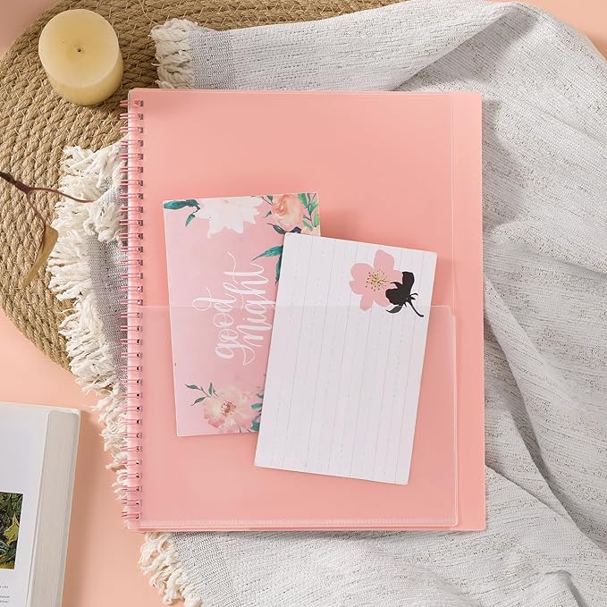 Monthly Planner 2026-2027 - JUL 2026 - DEC 2027, 9" × 11" Monthly Calendar, Planner 2026-2027, 18-Month Calendar Planner with Colorful Tabs, Thick Paper, Pocket, Label, Twin- Wire Binding- Pink