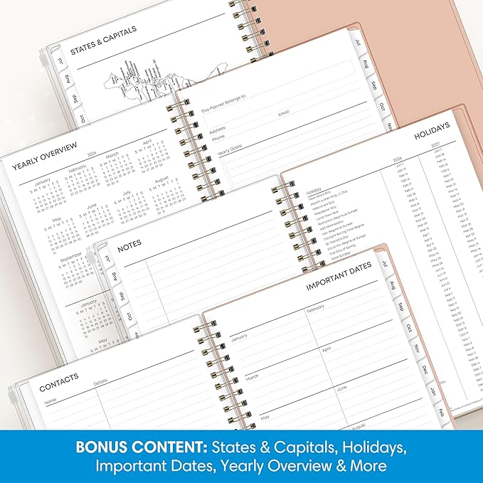 Blue Sky 2026-2027 Weekly and Monthly Academic Year Planner Calendar, July 2026 - June 2027, 5" x 8", Flexible Cover With Zip Pouch, Wirebound, Storage Pocket, Enough to Believe