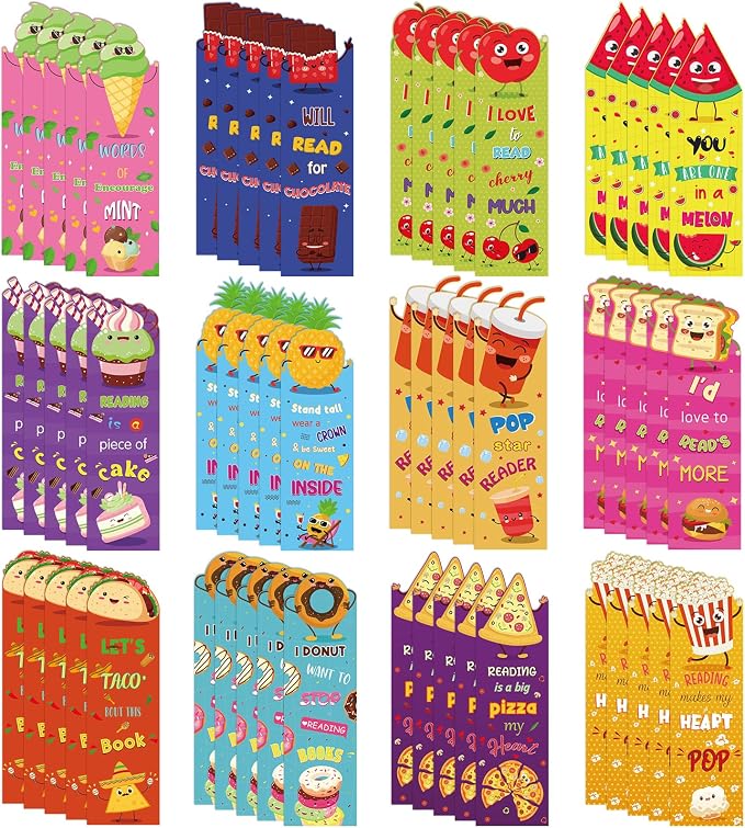 Bookmarks for Kids 72PCS Cute Summer Fruit Bookmarks Colorful Inspirational Reading Bookmark for End of Year Student Gifts from Teachers Elementary Teenagers School Incentives Supplies