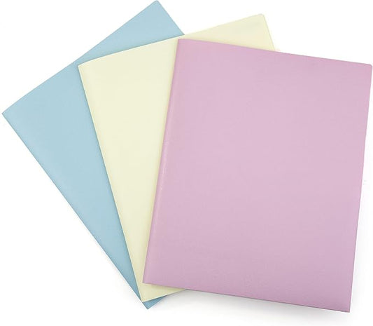 Mintra Poly Pocket Folders 3pk - Heavy Duty (Arctic Ice/Sun Yellow/Spring Pink)