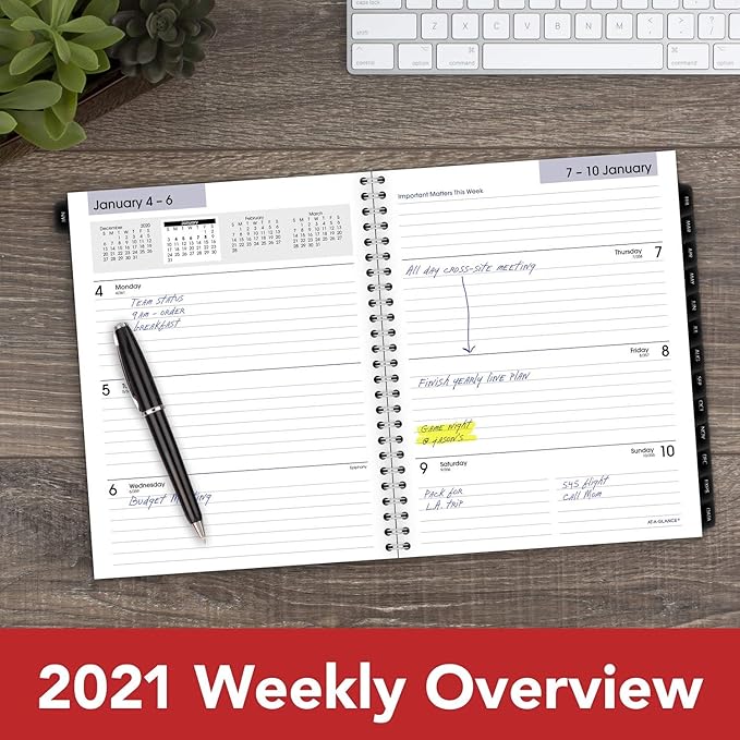 2021 Weekly & Monthly Planner Refill for G545 Line Planners by AT-A-GLANCE, 7" x 8-3/4", Executive, DayMinder (G5455021)
