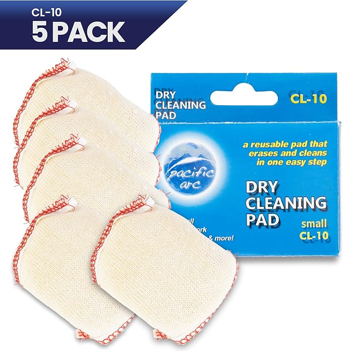 5 Pack | Pacific Arc Dry Cleaning Pads Small for Drafting, Art, Architecture, and Graphite