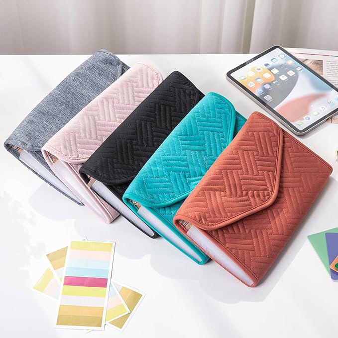 Fabric Bill Organizer with Pockets 10x6 Receipt Organizer for Business - Receipt Holder Organizer - Cash Organizer -Coupon Holder - Money Organizer for Cash- Small Accordion File Organizer