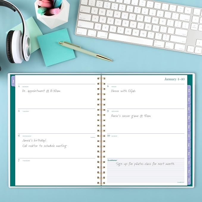 Mead Cambridge 2027 Planner, Weekly & Monthly, 8.5" x 11", Ombre Mist (1851-905-27)